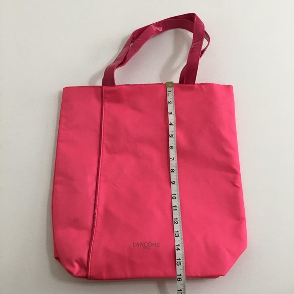 LANCOME NEW Pink Tote/Shoulder Bag Canvas Rectangular Shape Fully Lined - Picture 10 of 14